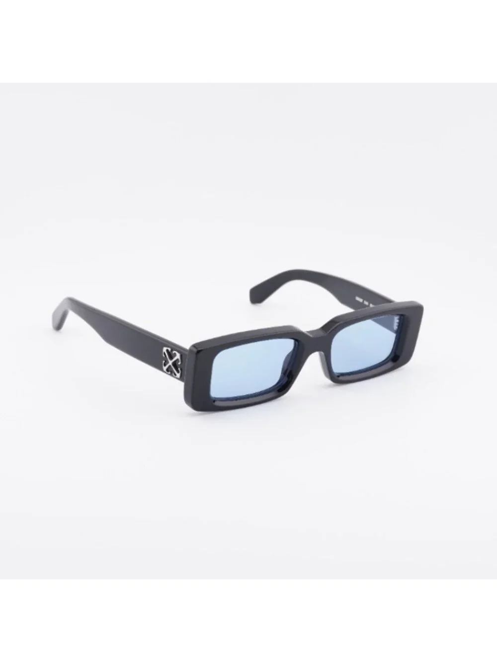 Off-White OERI127 ARTHUR 1040 Sunglasses Black Rectangle Frame, Blue Lenses